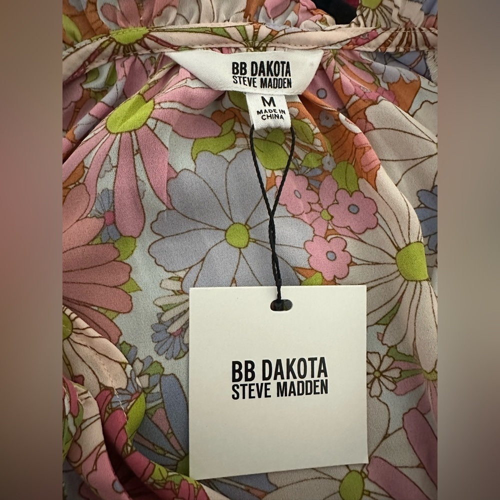 BB Dakota Women’s Floral Maxi Dress Size M Pink Multicolor Recycled DB - Picture 5 of 9